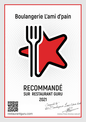 Certificat d'excellence restaurant GURU